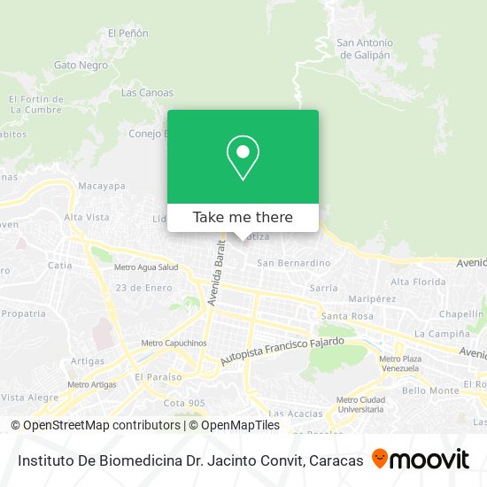 Instituto De Biomedicina Dr. Jacinto Convit map