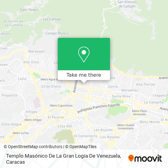 Templo Masónico De La Gran Logía De Venezuela map