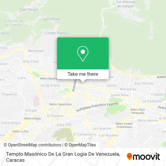 Mapa de Templo Masónico De La Gran Logía De Venezuela