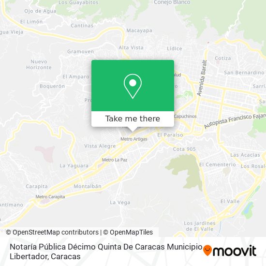Notaría Pública Décimo Quinta De Caracas Municipio Libertador map