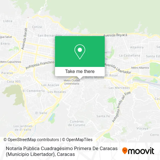 Notaría Pública Cuadragésimo Primera De Caracas (Municipio Libertador) map