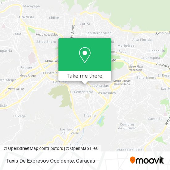 Taxis De Expresos Occidente map