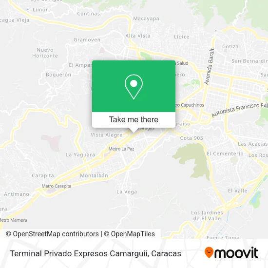 Mapa de Terminal Privado Expresos Camarguii