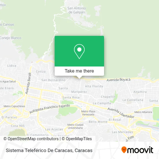 Mapa de Sistema Teleférico De Caracas