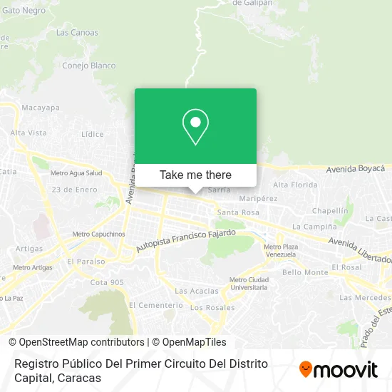 Mapa de Registro Público Del Primer Circuito Del Distrito Capital