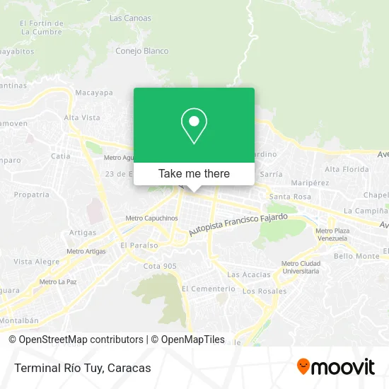 Mapa de Terminal Río Tuy