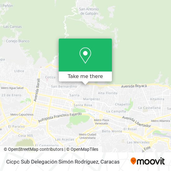 Mapa de Cicpc Sub Delegación Simón Rodríguez