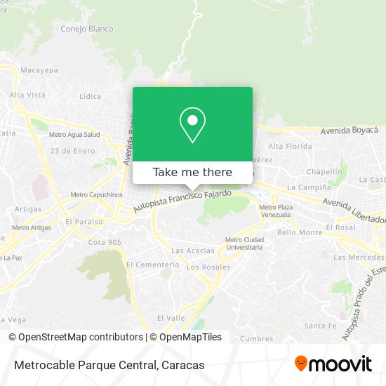 Metrocable Parque Central map