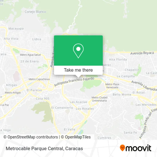 Metrocable Parque Central map
