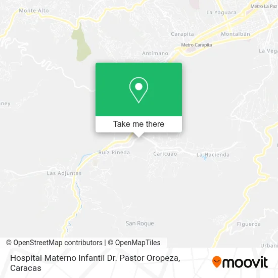 Mapa de Hospital Materno Infantil Dr. Pastor Oropeza