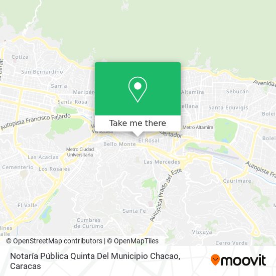 Mapa de Notaría Pública Quinta Del Municipio Chacao