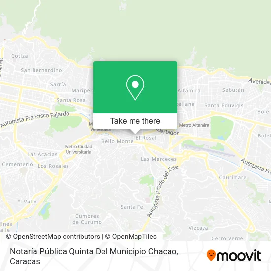 Notaría Pública Quinta Del Municipio Chacao map