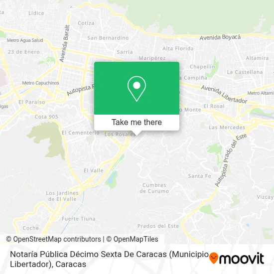 Mapa de Notaría Pública Décimo Sexta De Caracas (Municipio Libertador)