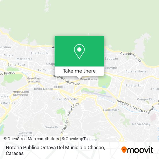 Mapa de Notaría Pública Octava Del Municipio Chacao