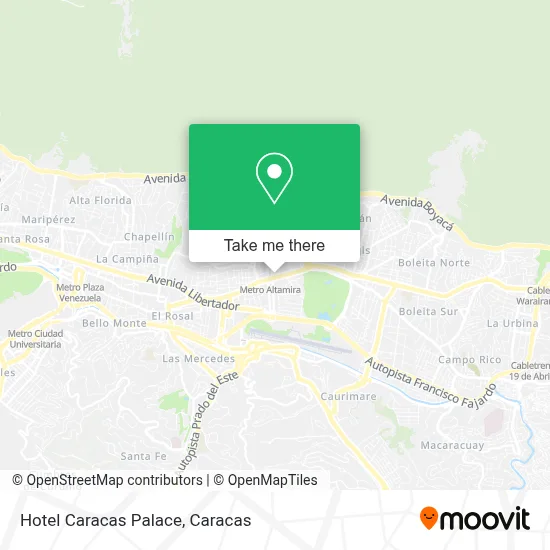 Hotel Caracas Palace map