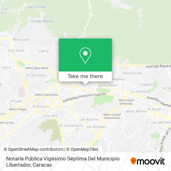 Notaría Pública Vigésimo Séptima Del Municipio Libertador map
