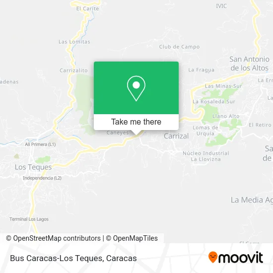 Bus Caracas-Los Teques map