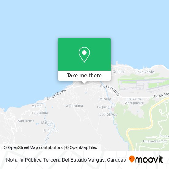 Notaría Pública Tercera Del Estado Vargas map