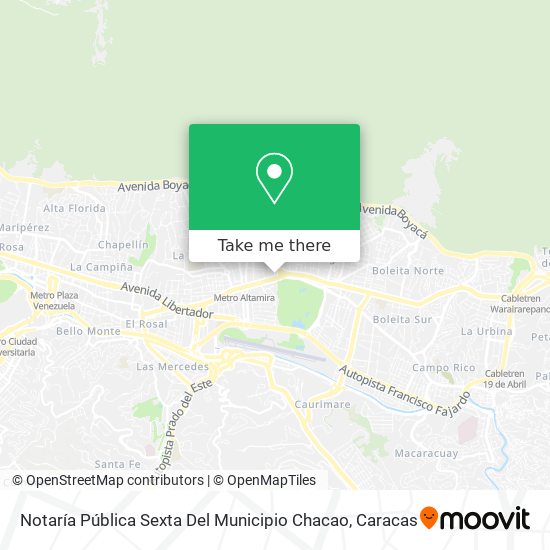 Notaría Pública Sexta Del Municipio Chacao map