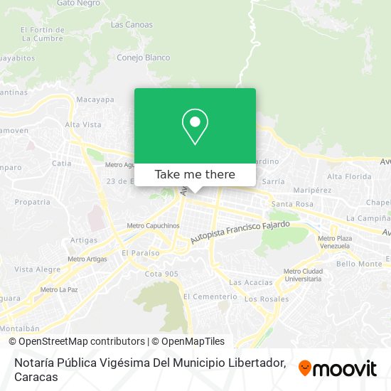 Notaría Pública Vigésima Del Municipio Libertador map