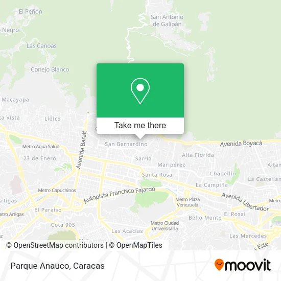 Parque Anauco map