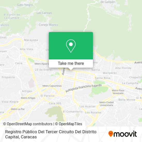 Mapa de Registro Público Del Tercer Circuito Del Distrito Capital