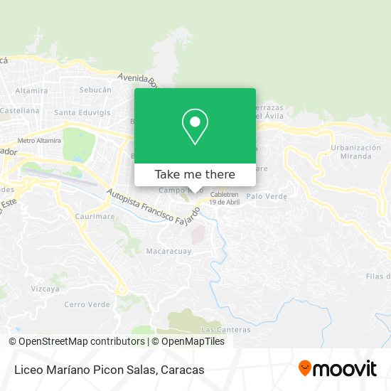 Mapa de Liceo Maríano Picon Salas