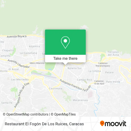 Restaurant El Fogón De Los Ruices map