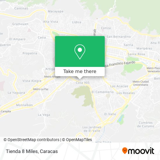 Tienda 8 Miles map