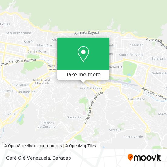 Café Olé Venezuela map