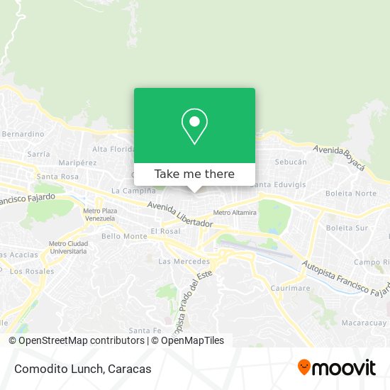Comodito Lunch map