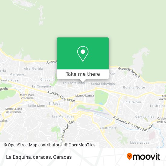 Mapa de La Esquina, caracas