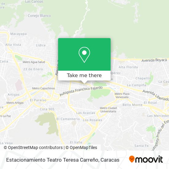 Estacionamiento Teatro Teresa Carreño map