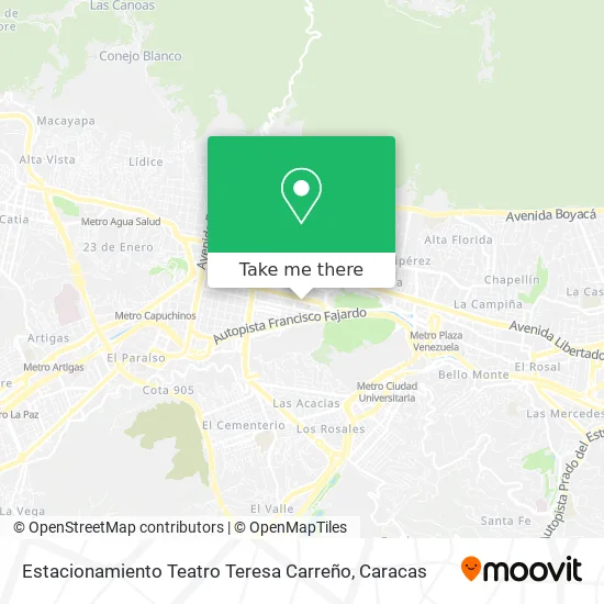 Mapa de Estacionamiento Teatro Teresa Carreño