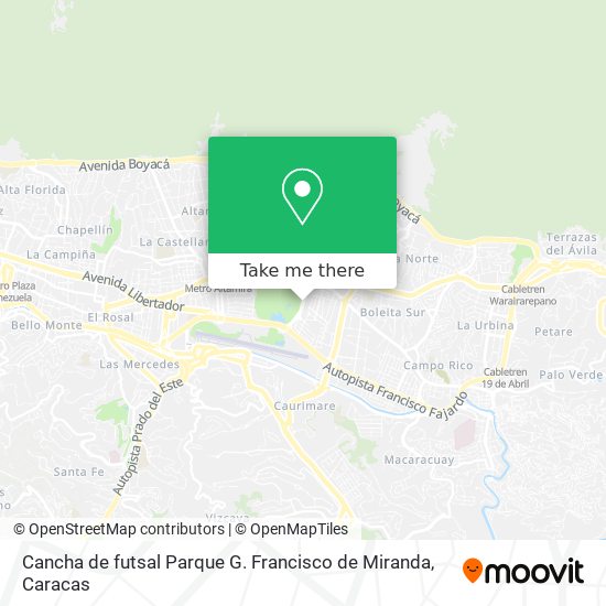 Cancha de futsal Parque G. Francisco de Miranda map
