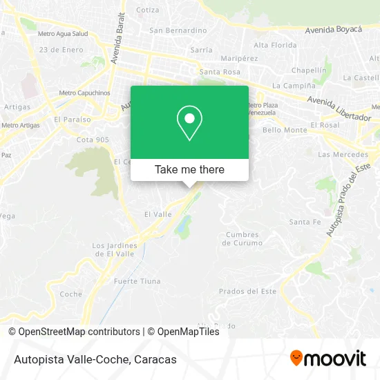 Autopista Valle-Coche map