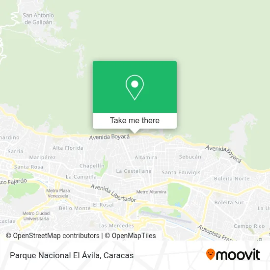 Parque Nacional El Ávila map