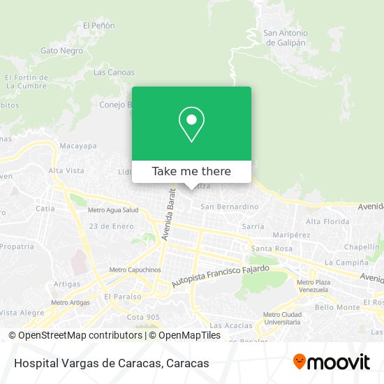 Hospital Vargas de Caracas map