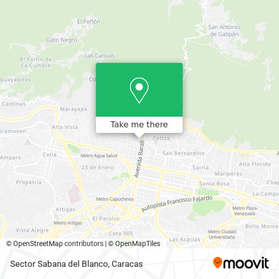 Sector Sabana del Blanco map