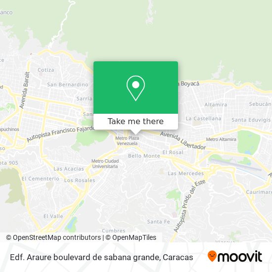 Mapa de Edf. Araure boulevard de sabana grande