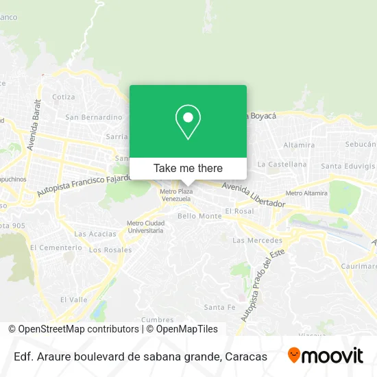 Edf. Araure boulevard de sabana grande map