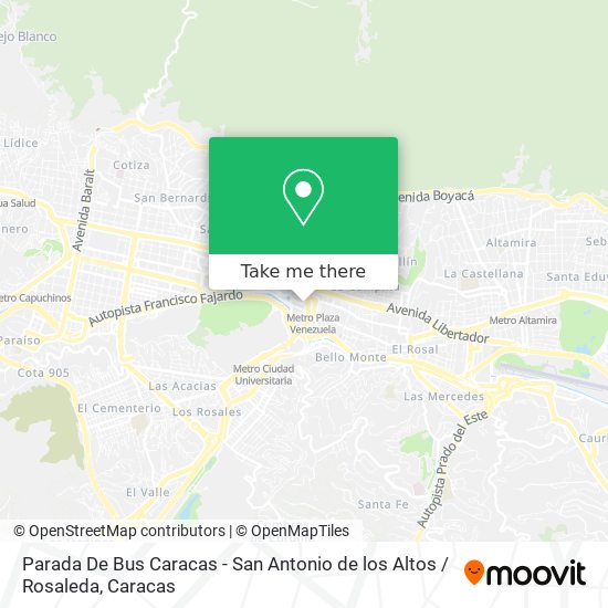Parada De Bus Caracas - San Antonio de los Altos / Rosaleda map