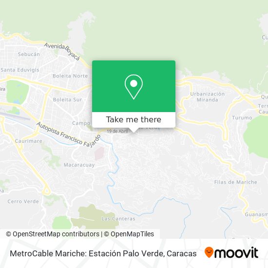 MetroCable Mariche: Estación Palo Verde map