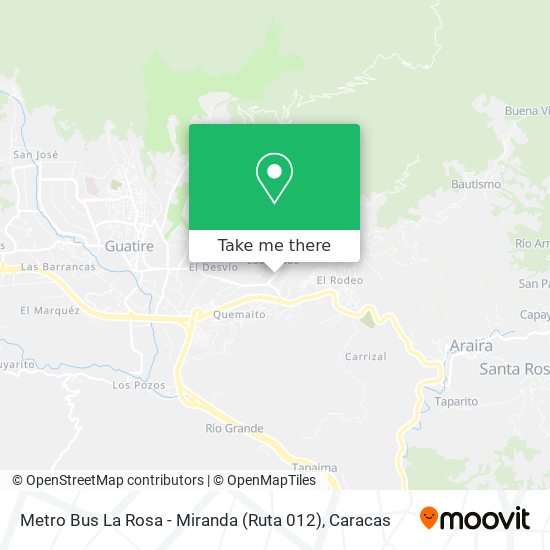 Mapa de Metro Bus La Rosa - Miranda (Ruta 012)