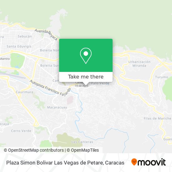 Plaza Simon Bolivar Las Vegas de Petare map