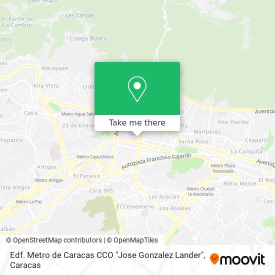 Edf. Metro de Caracas CCO "Jose Gonzalez Lander" map