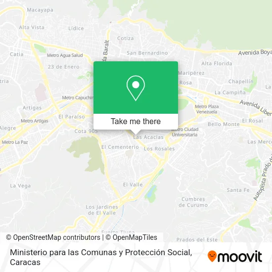 Ministerio para las Comunas y Protección Social map
