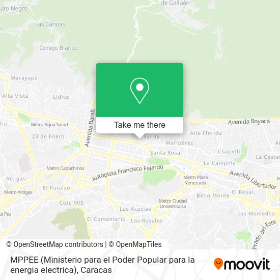 Mapa de MPPEE (Ministerio para el Poder Popular para la energia electrica)