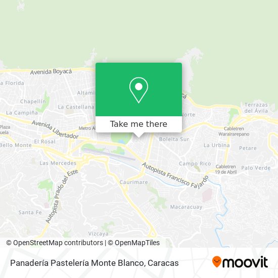 Panadería Pastelería Monte Blanco map