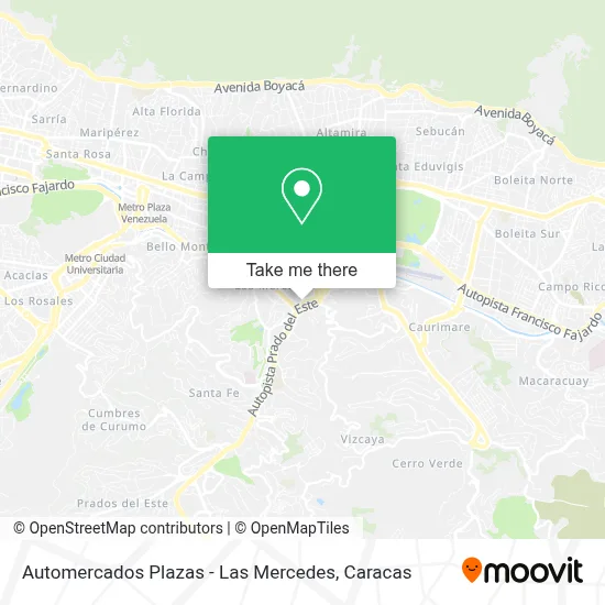 Automercados Plazas - Las Mercedes map